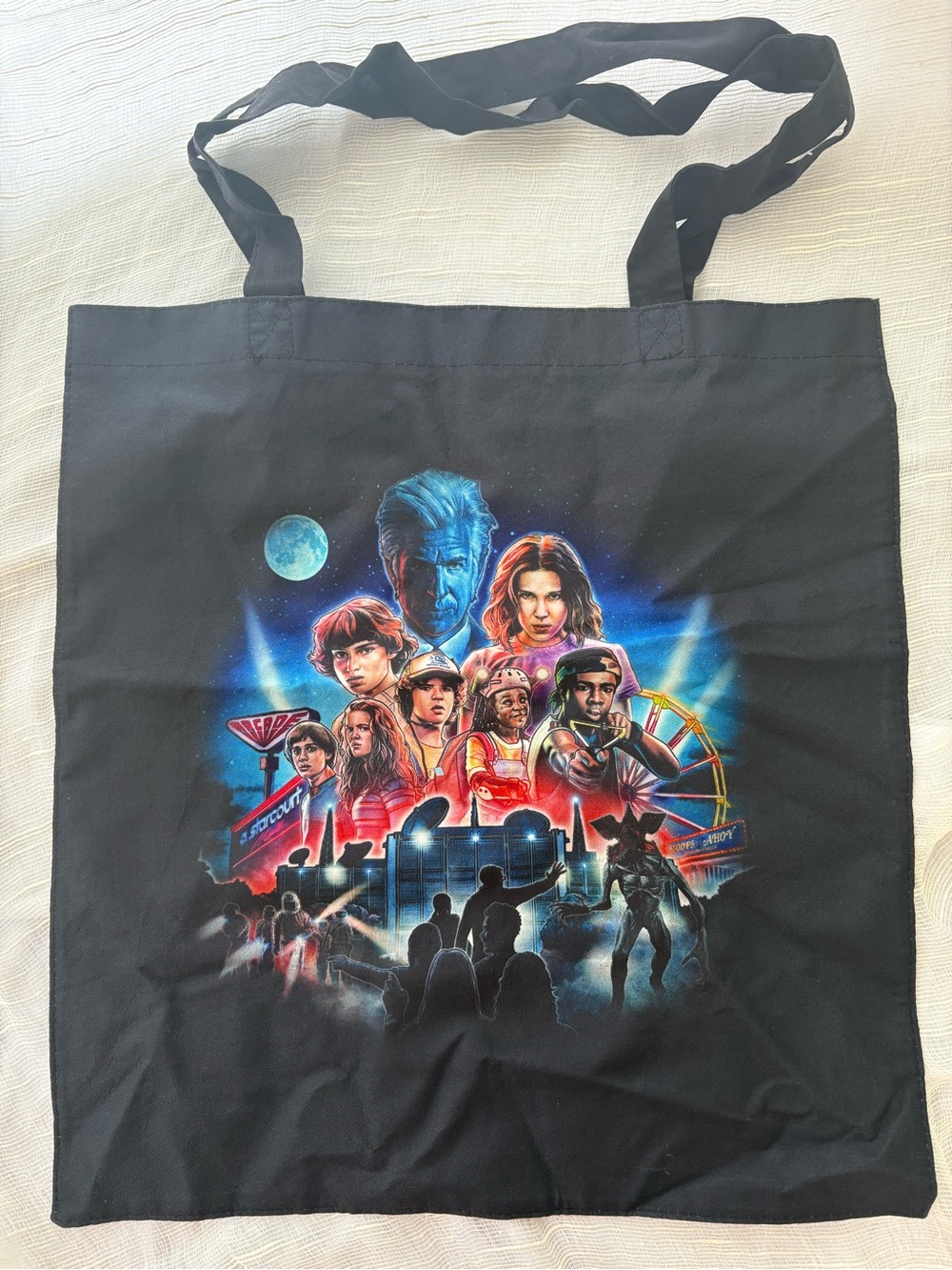 Netflix Stranger Things The Experience Official Black Reusable Tote Bag Shopper